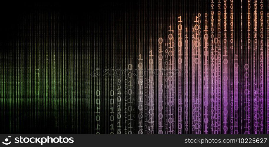 Binary Code Background as an Advanced Computer Data Technology. Binary Code Background
