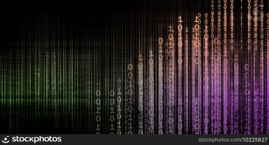 Binary Code Background as an Advanced Computer Data Technology. Binary Code Background