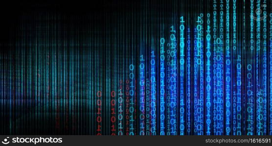 Binary Code Background as an Advanced Computer Data Technology. Binary Code Background
