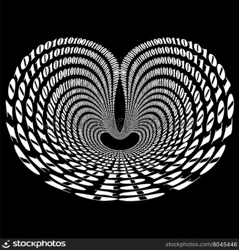 Binary Code Background. Numbers Concept. Algorithm, Data Code, Decryption and Encoding