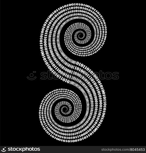 Binary Code Background. Numbers Concept. Algorithm, Data Code, Decryption and Encoding