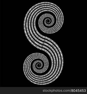 Binary Code Background. Numbers Concept. Algorithm, Data Code, Decryption and Encoding