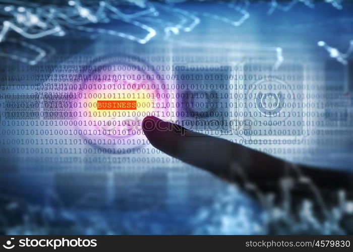 Binary code. Computer concept with binary code. Security and password