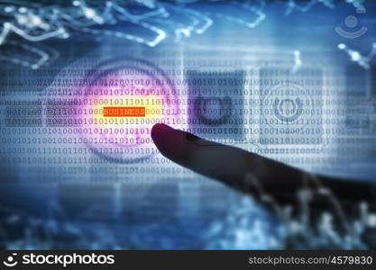 Binary code. Computer concept with binary code. Security and password