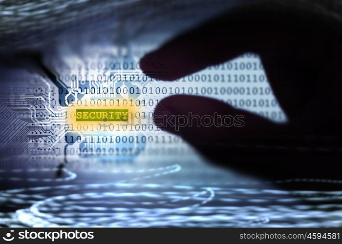 Binary code. Computer concept with binary code. Security and password