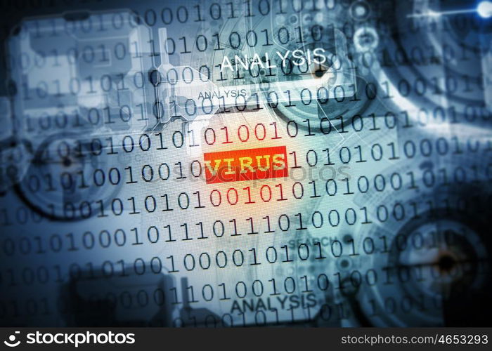 Binary code. Computer concept with binary code. Security and password