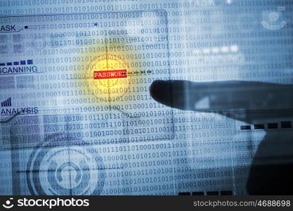 Binary code. Computer concept with binary code. Security and password