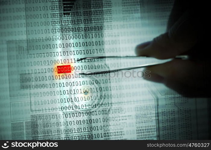 Binary code. Computer concept with binary code. Security and password