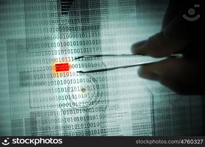 Binary code. Computer concept with binary code. Security and password