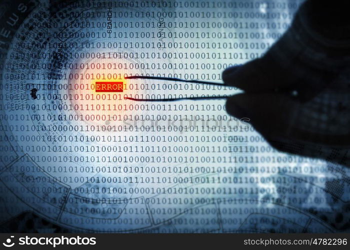 Binary code. Computer concept with binary code. Security and password