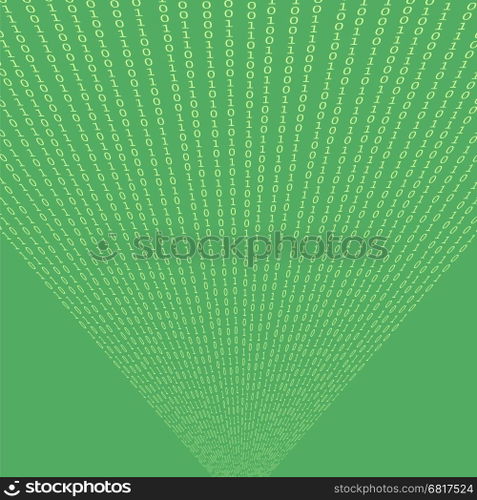 Binary Code Green Background. Concept Numbers. Algorithm Decryption and Encoding.. Binary Code Green Background.