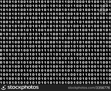 binary code in black and white