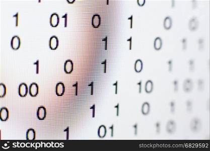 Binary code on a computer screen