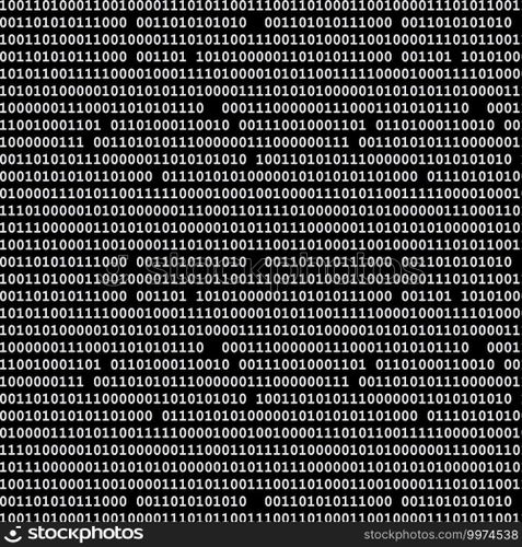 Binary computer code seamless pattern vector background illustration black.. Binary computer code seamless pattern vector background illustration black