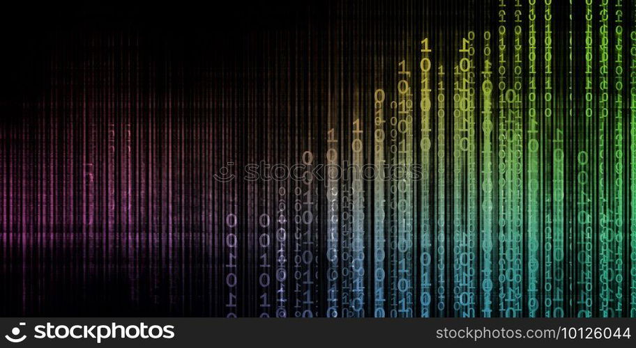 Binary Data Background as a Computer Technology Concept. Binary Data Background
