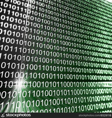Binary matrix array 3d rendering. Binary matrix array. High resolution 3d rendering. Binary matrix array 3d rendering