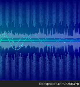 Binary wave sound vector illustration background.. Binary wave sound vector illustration background