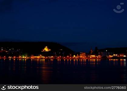 Bingen. view of the town Bingen at the shore of the Rhine