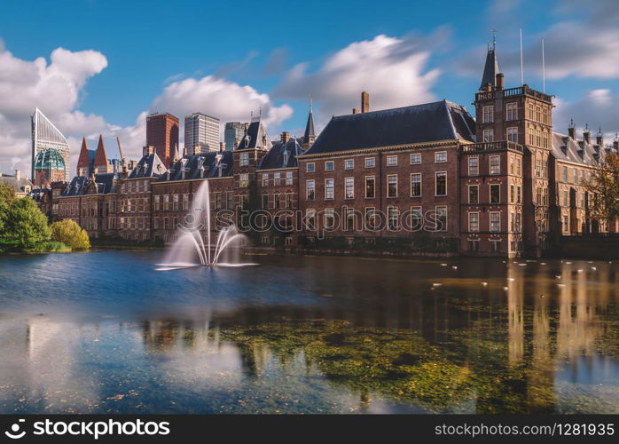 Binnenhof Palace in The Hague (Den Haag) along the Hofvijfer, Netherlands, Dutch Parliament buildings