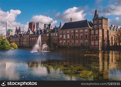 Binnenhof Palace in The Hague (Den Haag) along the Hofvijfer, Netherlands, Dutch Parliament buildings