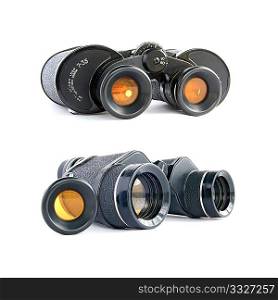 binoculars on white background
