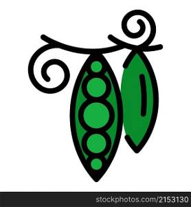 Bio peas icon. Outline bio peas vector icon color flat isolated. Bio peas icon color outline vector