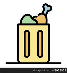 Bio trash container icon. Outline bio trash container vector icon color flat isolated. Bio trash container icon color outline vector