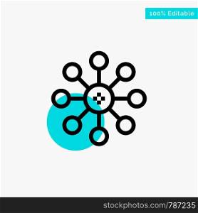 Biochemistry, Biology, Cell, Chemistry turquoise highlight circle point Vector icon
