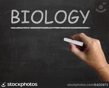 Biology Blackboard Showing Science Of Living Things