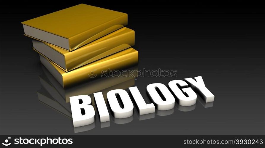 Biology Subject with a Pile of Education Books. Biology