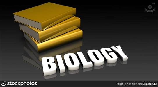 Biology Subject with a Pile of Education Books. Biology