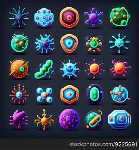biology virus bacteria ai generated. microbiology cell, bacterium science, health pathogen biology virus bacteria illustration. biology virus bacteria ai generated