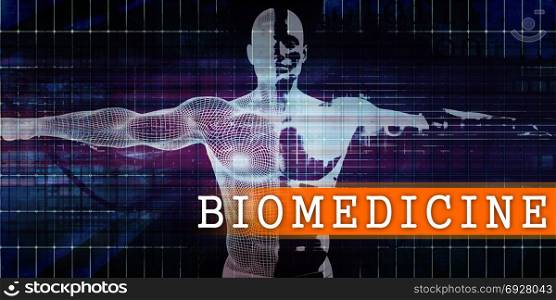 Biomedicine Medical Industry with Human Body Scan Concept. Biomedicine Medical Industry