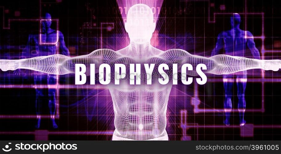 Biophysics as a Digital Technology Medical Concept Art. Biophysics