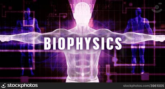 Biophysics as a Digital Technology Medical Concept Art. Biophysics