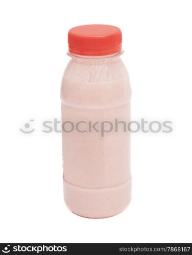 Biotic Yogurt Drink Bottle Isolated On White Background