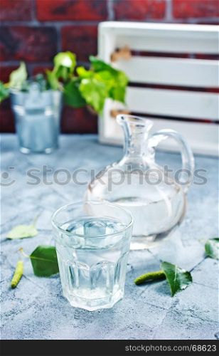 birch tree juice in glass, stock photo
