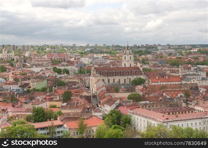 Bird eye view of Vilnius city