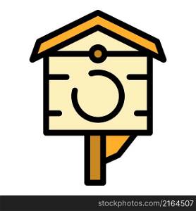 Bird house icon. Outline bird house vector icon color flat isolated. Bird house icon color outline vector