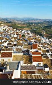 Bird&rsquo;s Eye View on the Red Tiles of the Spanish Town