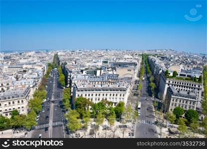 Bird&rsquo;s-eye View Panorama of Paris Boulevards