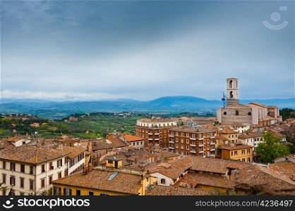 Bird&rsquo;s Eye View to Historic Center City of Perugia, Italy