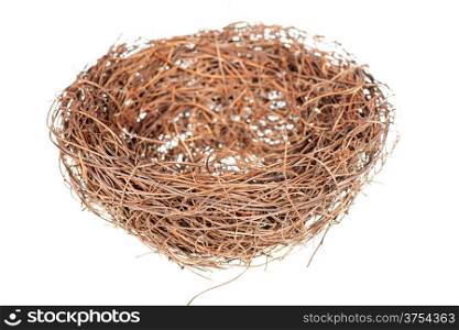 Bird&rsquo;s nest isolated on a white background
