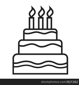 birthday cake icon, stock vector illustration