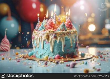 Birthday cake. Party happy cake. Generate Ai. Birthday cake. Generate Ai