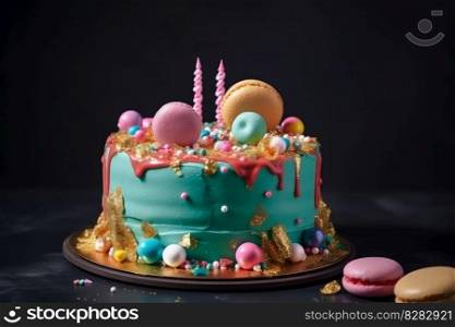 Birthday cake party. Happy dessert. Generate Ai. Birthday cake party. Generate Ai