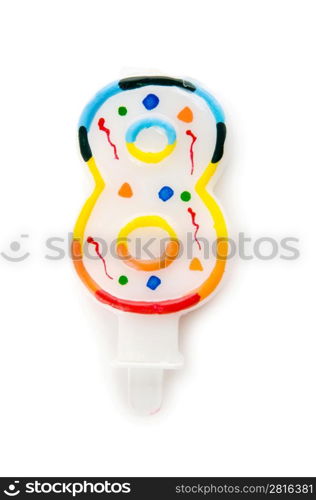 Birthday candles isolated on the white background