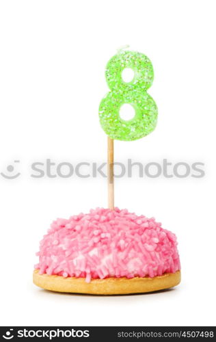 Birthday candles isolated on the white background