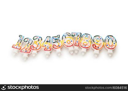 Birthday candles isolated on the white background