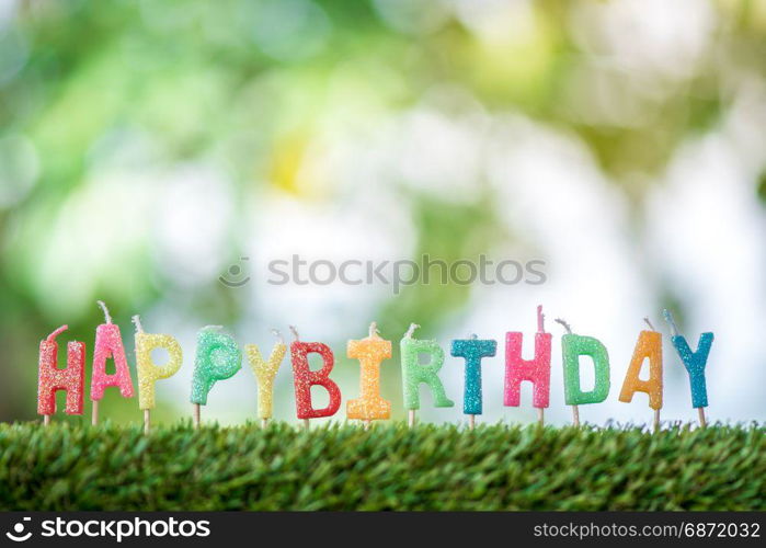 Birthday candles with natural environment